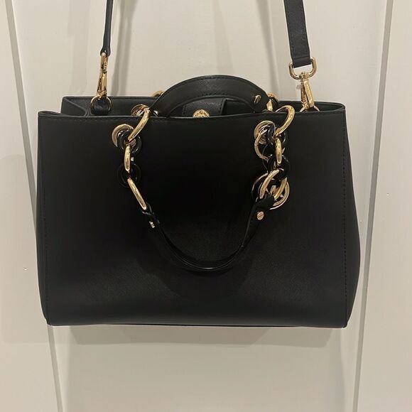 Michael Kors Cynthia Medium Black Satchel - Picture 2 of 7